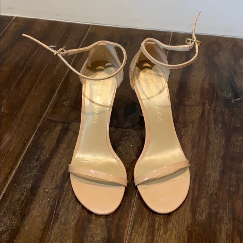 Stuart Weitzman nude beige heel sandals